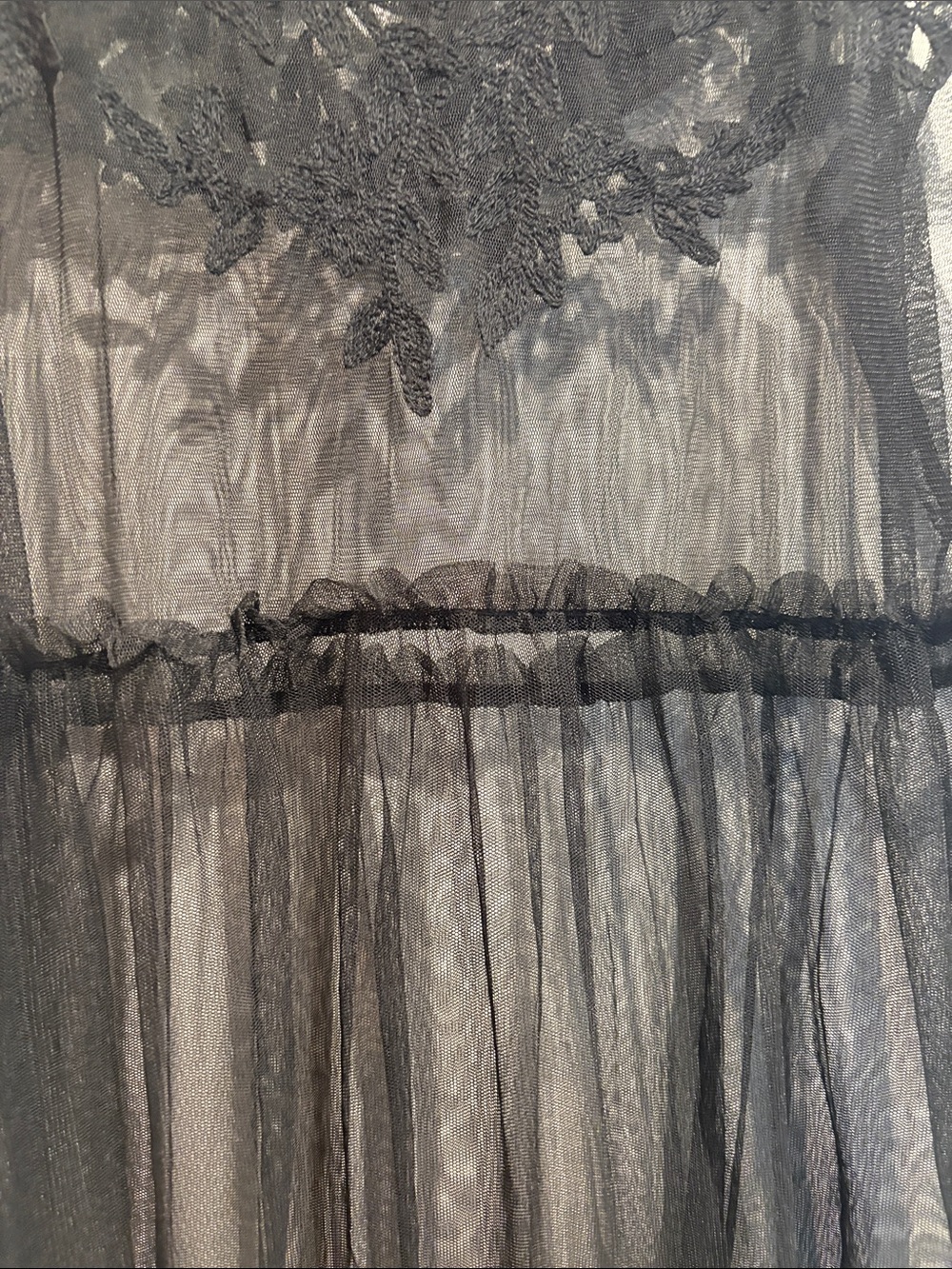 Abercrombie & Fitch Black Sheer Lace Babydoll Dress - Picture 2 of 6